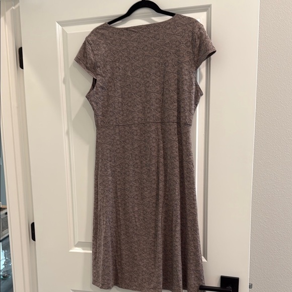 Toad & Co Elegant Brown / Taupe Patterned Dress sz l - Picture 4 of 4